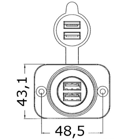 PRESA USB DOPPIA BIANCA